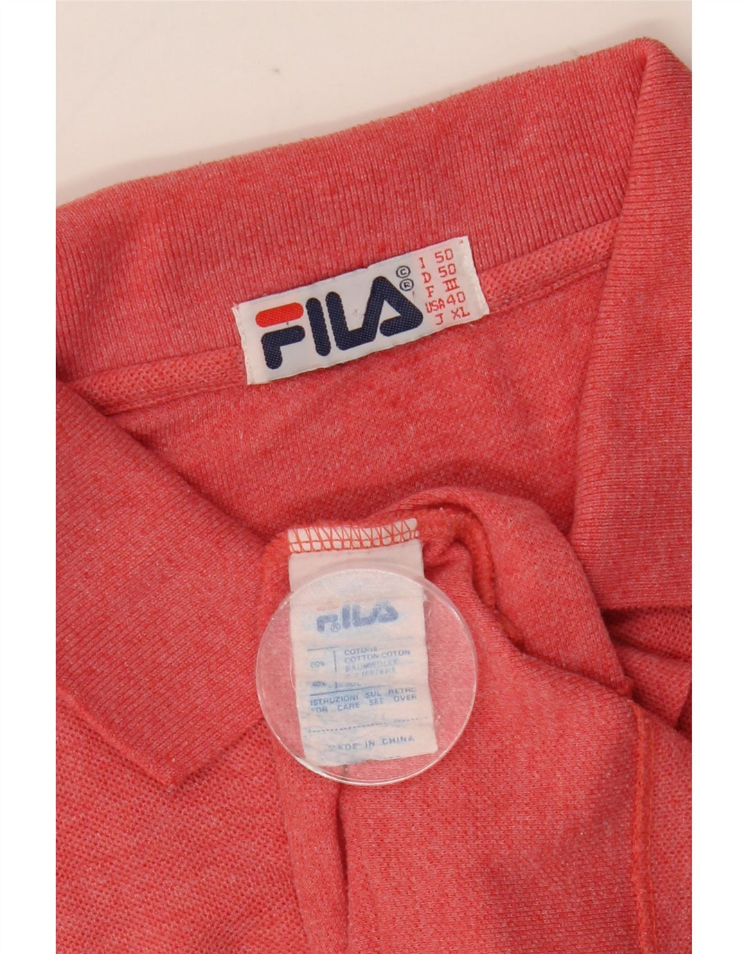 Fila Herren-Poloshirt mit lockerer Passform, IT 50, mittelrosa, Baumwolle