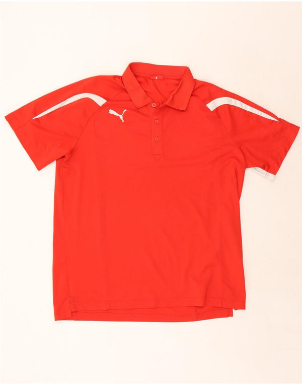 Puma Mens Polo Shirt 2XL Red Colourblock