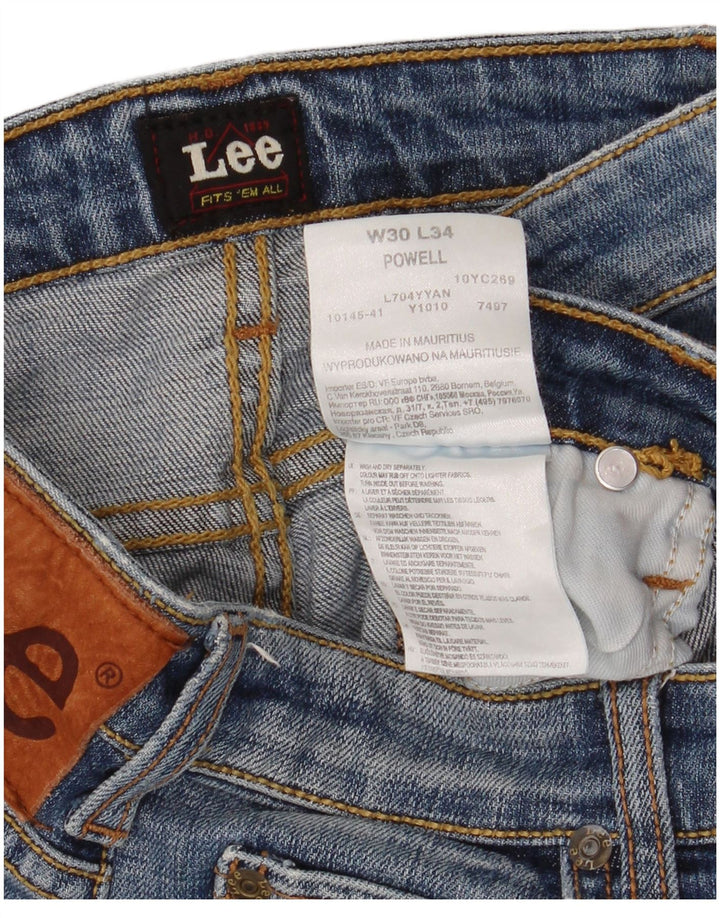 Lee Damen Powell Slim Jeans W30 L34 Blaue Baumwolle
