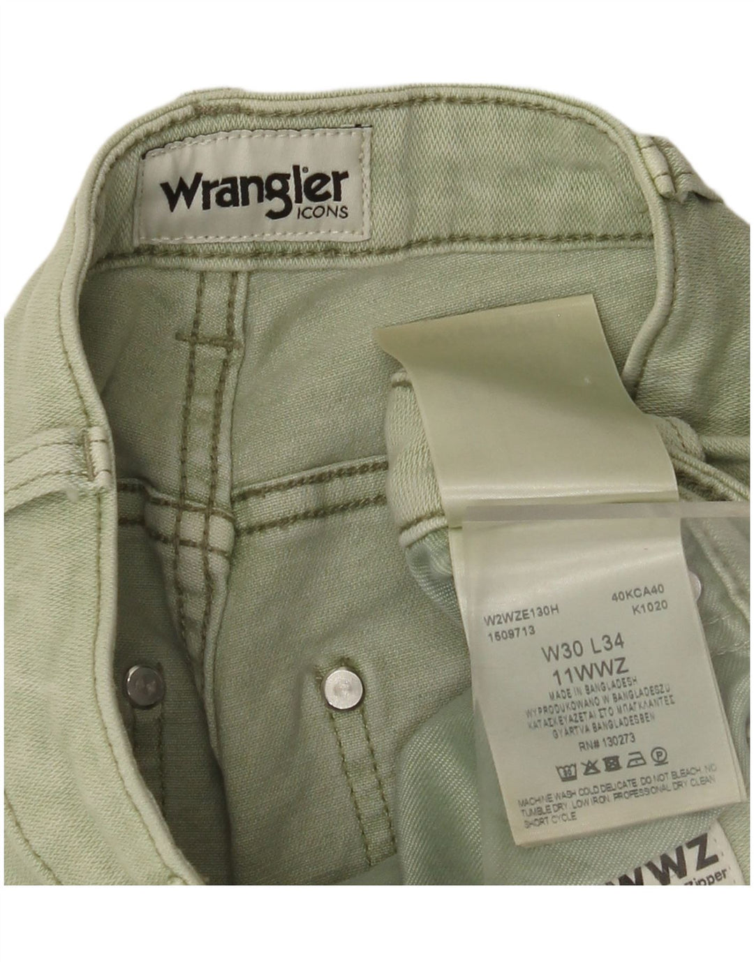 WRANGLER Gerade Damen-Freizeithose W30 L27 Grüne Baumwolle