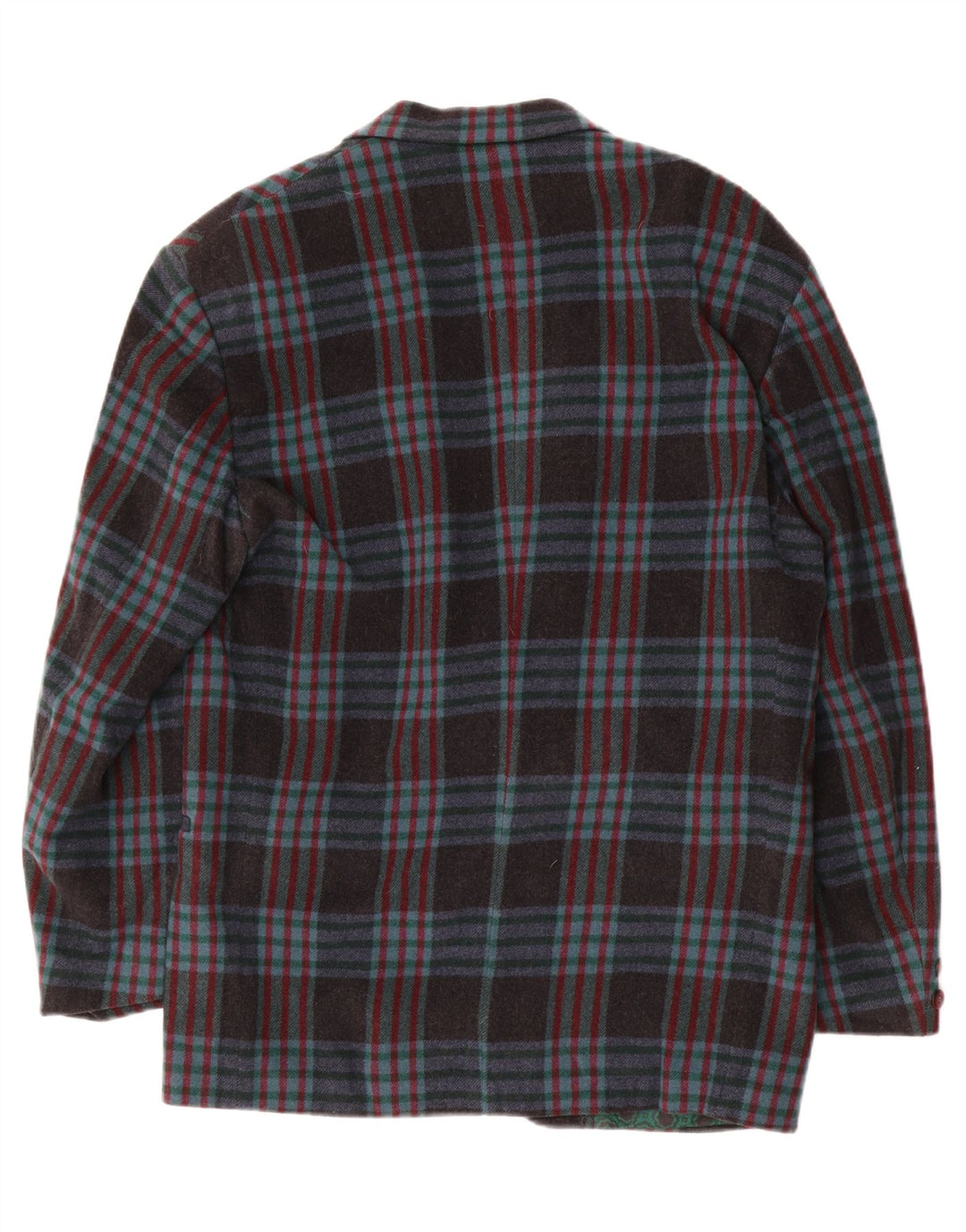 Vintage Herren 2-Knopf-Blazer-Jacke IT 48 Mittelmarineblau karierte Wolle