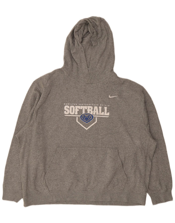 Nike Mens Hamilton Football Graphic Hoodie Jumper 3XL Grey Cotton
