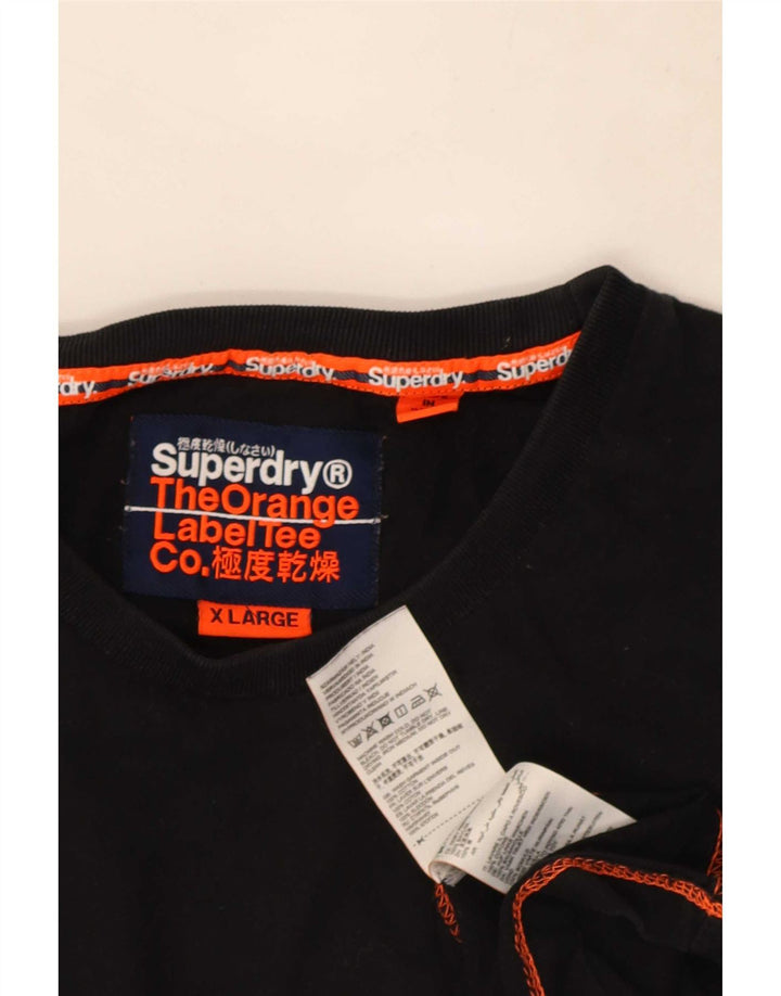 Superdry Herren T-Shirt Top XL Schwarz Baumwolle