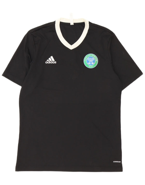 Adidas Herren Aeroready Graphic T-Shirt Top Large Schwarz Colourblock Polyester