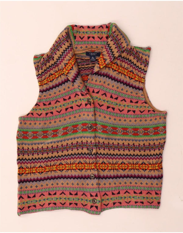 Chaps Damen-Cardigan, ärmellos, Gr. 18, XL, mehrfarbig, Fair Isle