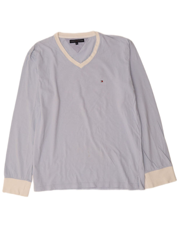 Tommy Hilfiger Herren Grafik-Oberteil, langärmelig, 2XL, Blau, Colourblock-Baumwolle