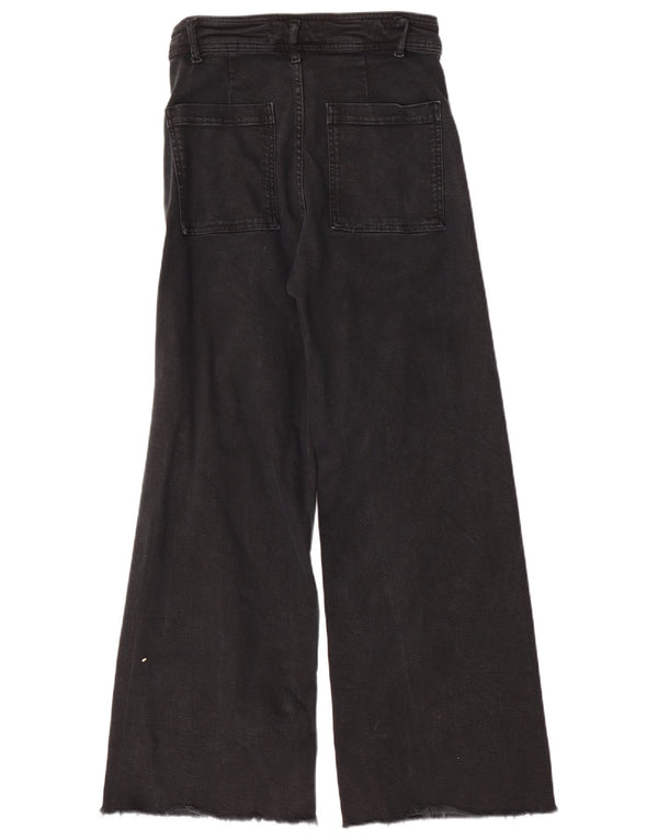 Zara Damen The Marine High Waist Wide Leg Jeans EU 38 Small W28 L29 Schwarz