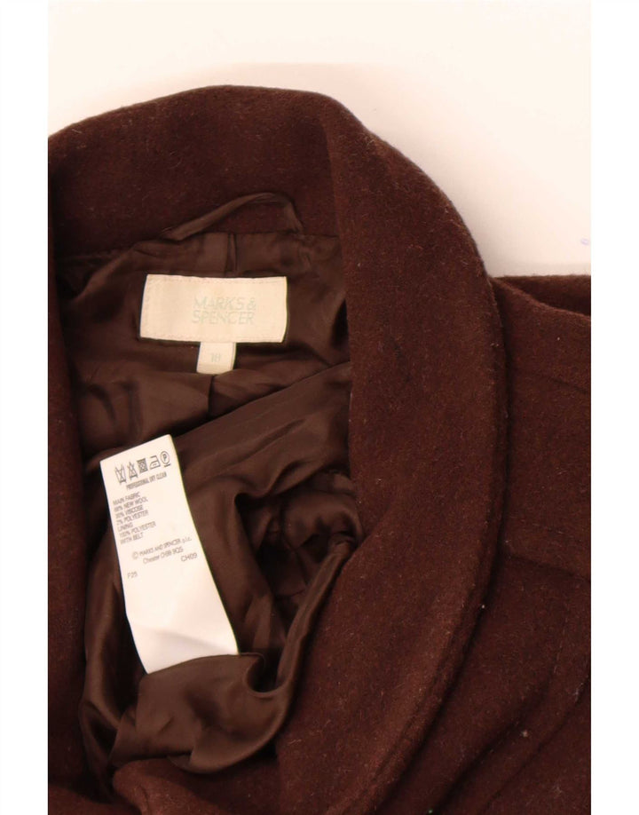 Marks & Spencer Damenmantel UK 18 XL Braune Schurwolle