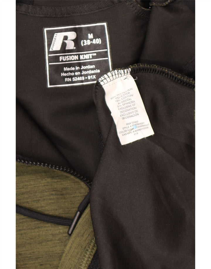 RUSSELL ATHLETIC Herren-Kapuzenpullover mit Reißverschluss, UK 38/40, mittleres Khaki-Polyester
