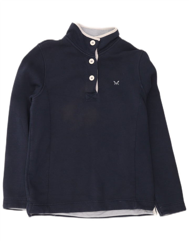 Crew Clothing Damen-Sweatshirt mit Knopfkragen, Gr. 12, mittleres Marineblau