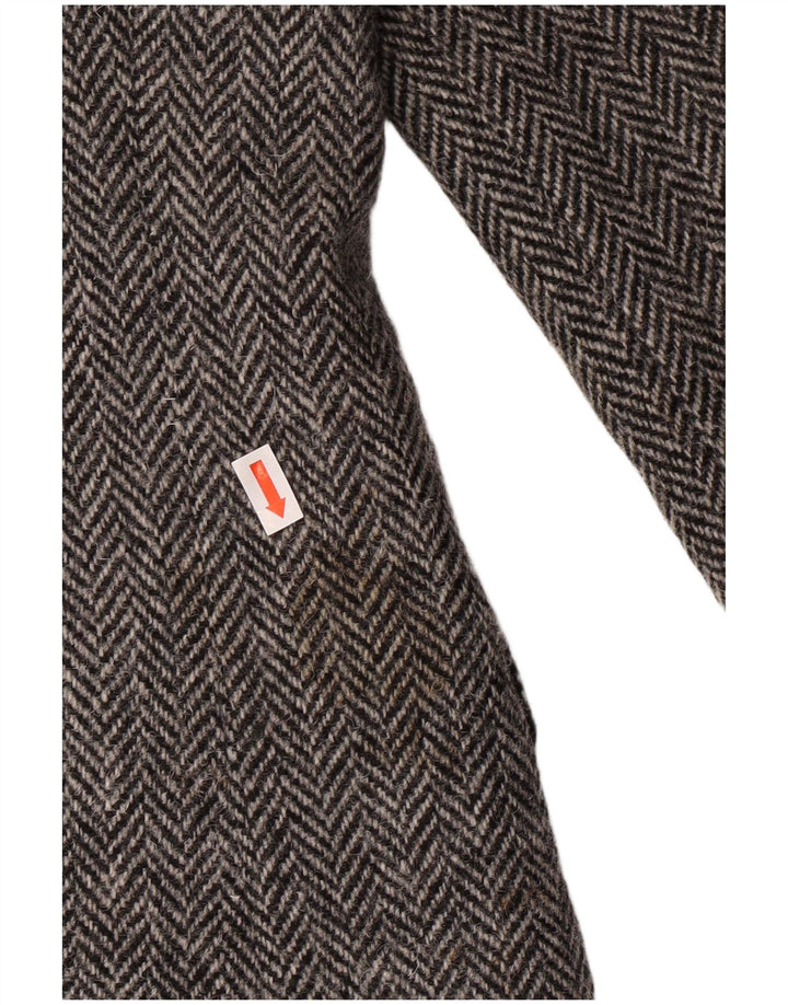 HARRIS TWEED Herren-Blazerjacke, UK 40, Größe L, grau, Herringbone-Klassiker