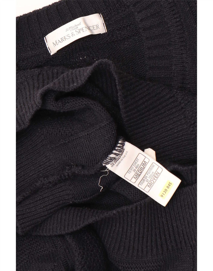 Marks & Spencer Herren-Pullover mit V-Ausschnitt, Mittelblau, Acryl