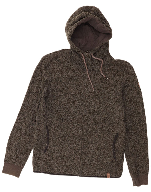 Quiksilver Herren-Kapuzenpullover mit Reißverschluss, Mittelgrau geflecktes Polyester