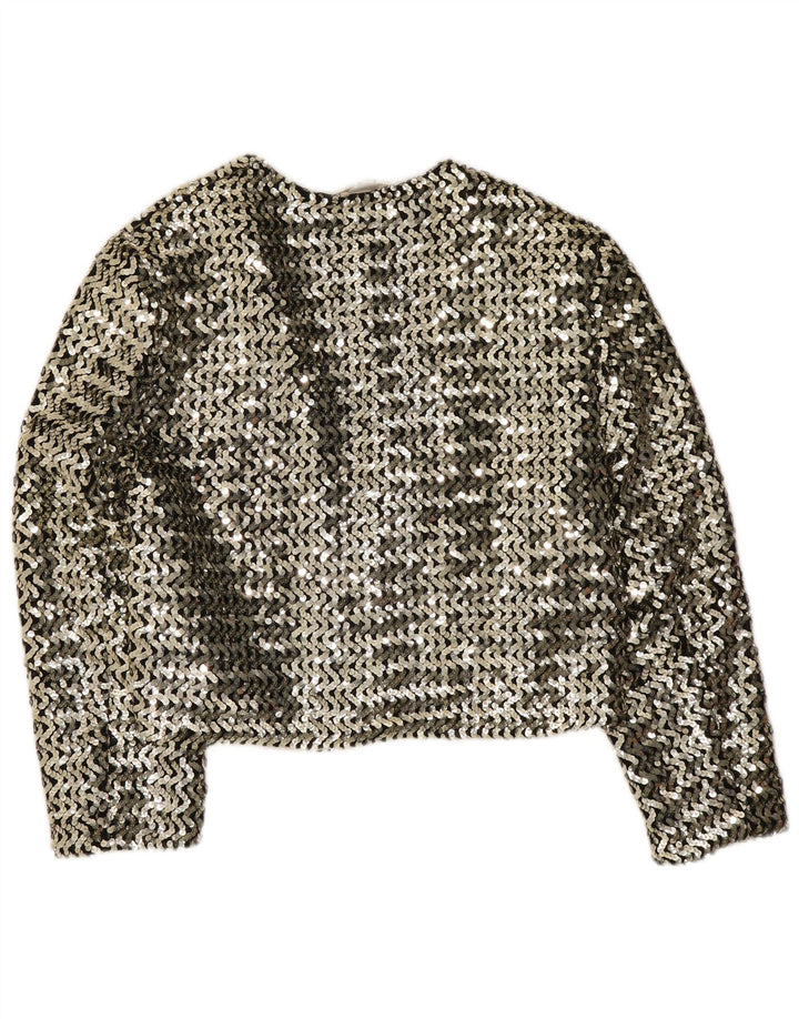 Jean Claire Damen-Blazer mit 3/4-Ärmeln und Pailletten, Größe IT 42, Mittelsilber