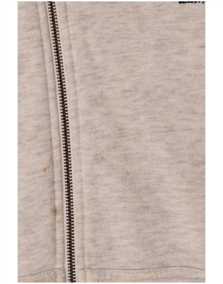 Superdry Herren-Kapuzenpullover mit Reißverschluss aus mittelgrauer Baumwolle