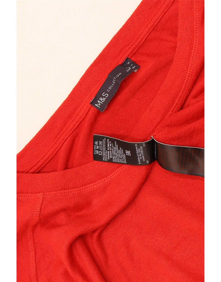 Marks & Spencer Damen T-Shirt Top UK 14 Mittelrote Viskose