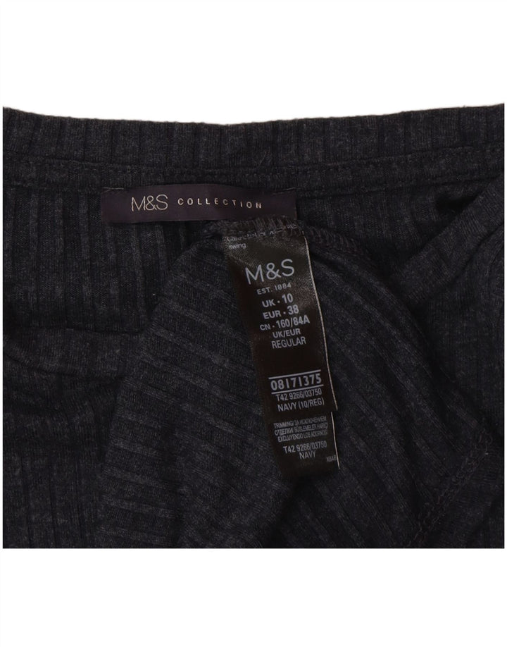 Marks & Spencer Damen Pulloverkleid UK 10 Small Grau Polyester
