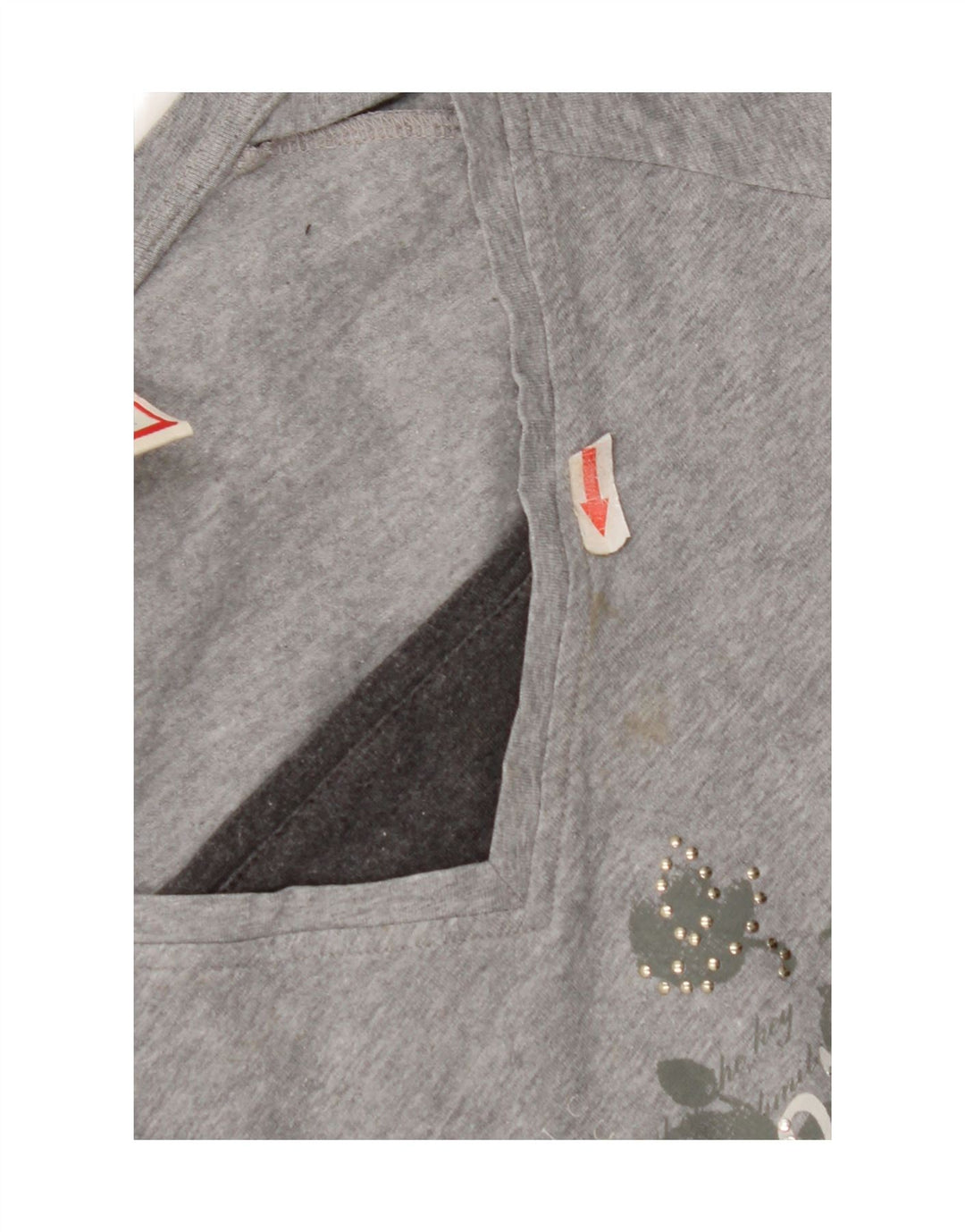 Champion Damen Heritage Fit Graphic Top Langarm UK 12 Mittelgrau