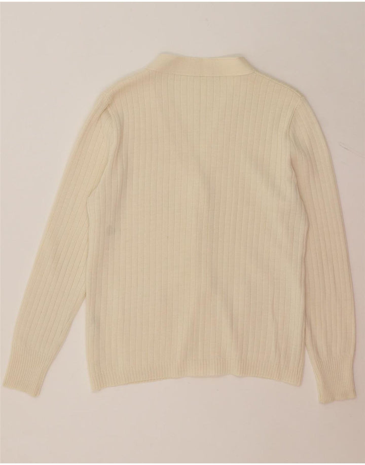 VINTAGE Womens Cardigan Sweater IT 46 Large Off White Polyacrylic Vintage Vintage and Second-Hand Vintage from Messina Hembry 