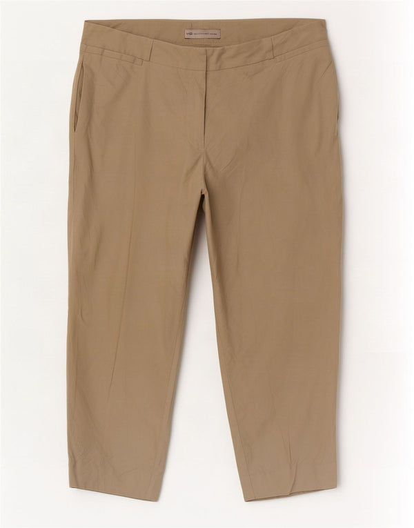 Marks & Spencer Damen Caprihose UK 14 Large W32 L22 Beige Leinen