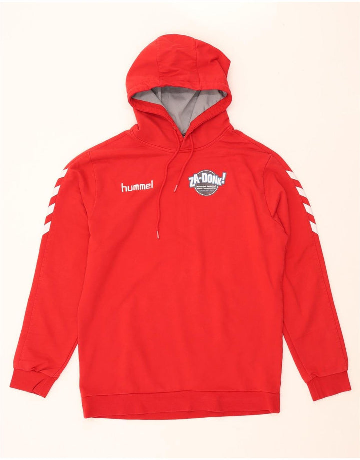 HUMMEL Herren-Kapuzenpullover mit Grafik, groß, rote Baumwolle