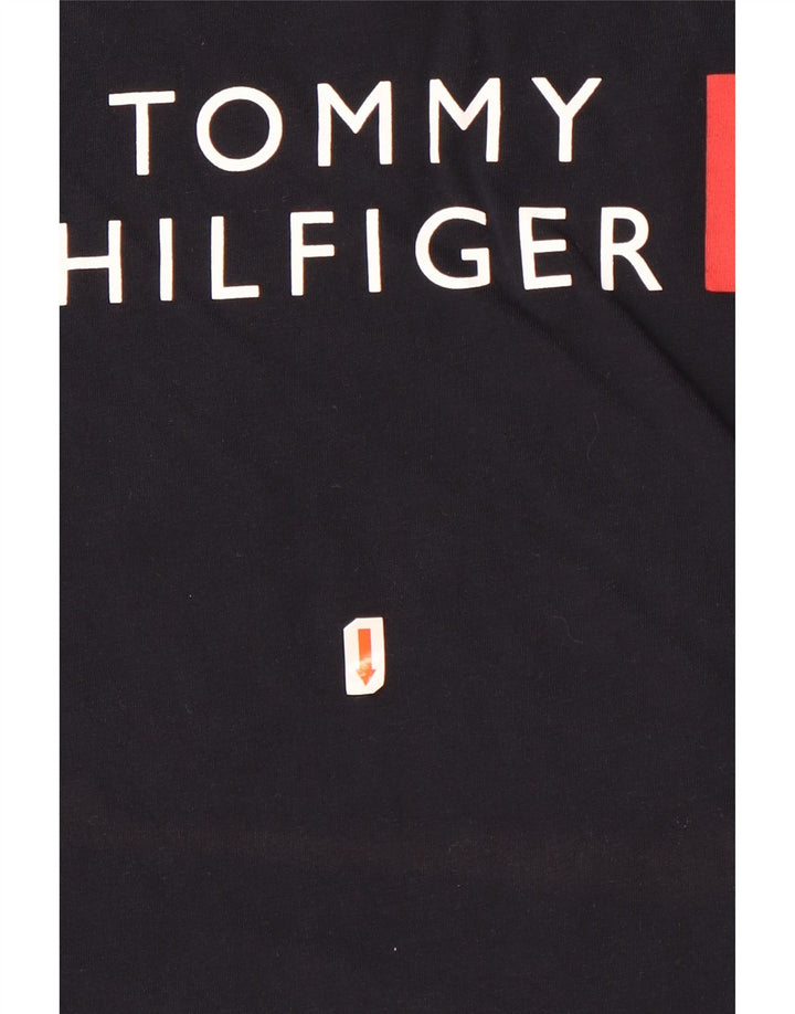 Tommy Hilfiger Herren-T-Shirt mit Grafik, Größe S, schwarze Baumwolle