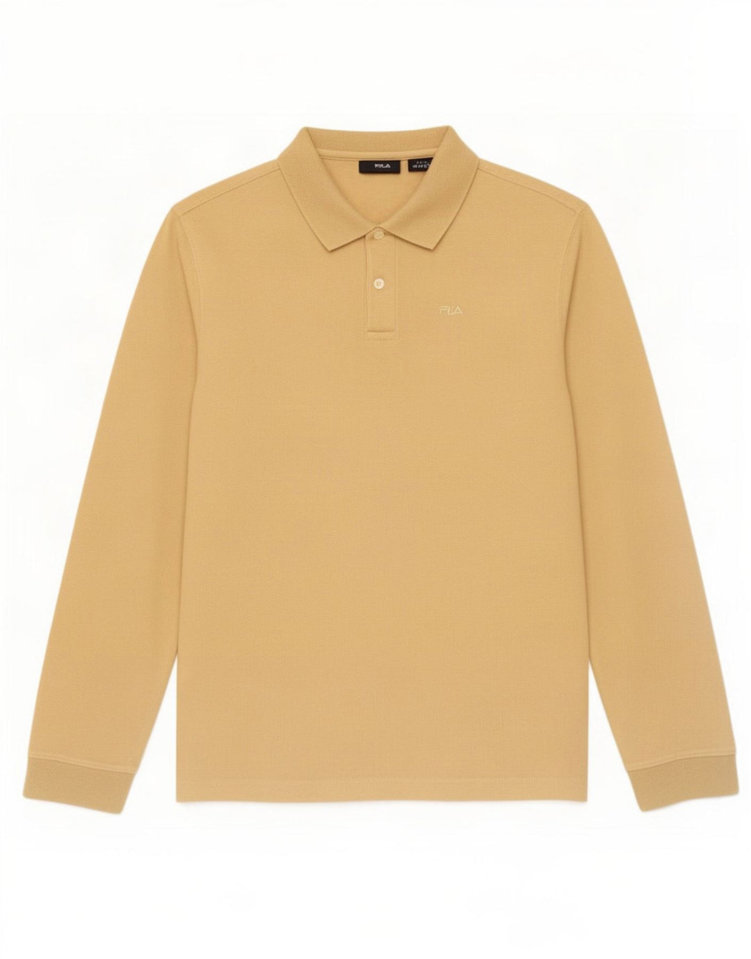 Fila Herren Langarm-Poloshirt Mittelbeige