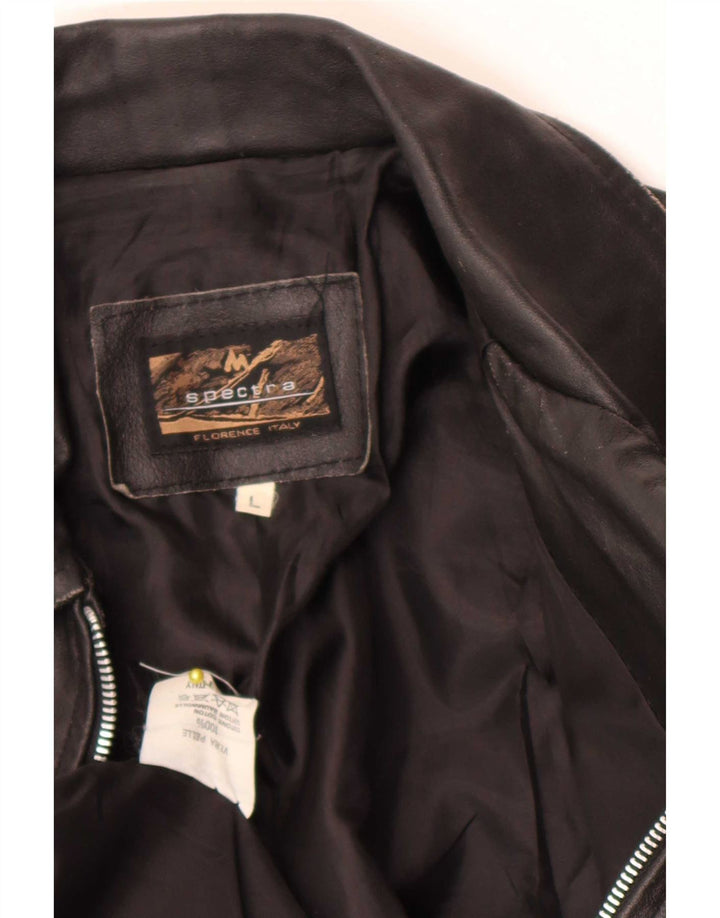 Spectra Damen Lederjacke UK 16 Large Schwarz