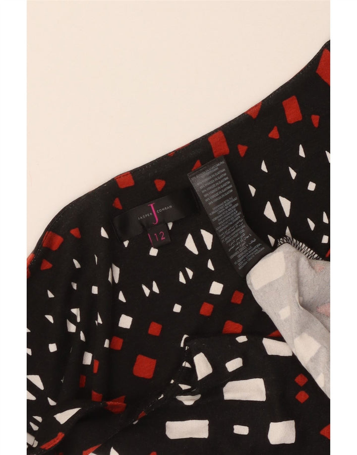 Jasper Conran Damen ärmelloses Maxikleid UK 12 Medium Schwarz Geometrisch
