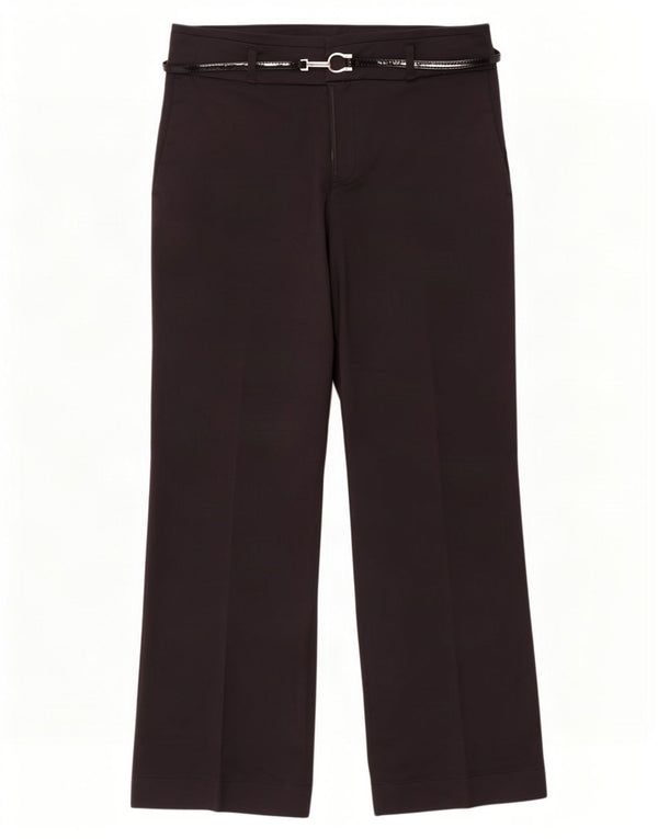 Zara Womens Bootcut Casual Trousers EU 40 Medium W30 L30 Black Cotton