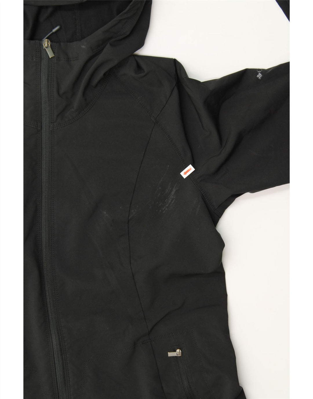 COLUMBIA Womens Hooded Windbreaker Jacket UK 16 Large Black Polyester Vintage Columbia and Second-Hand Columbia from Messina Hembry 