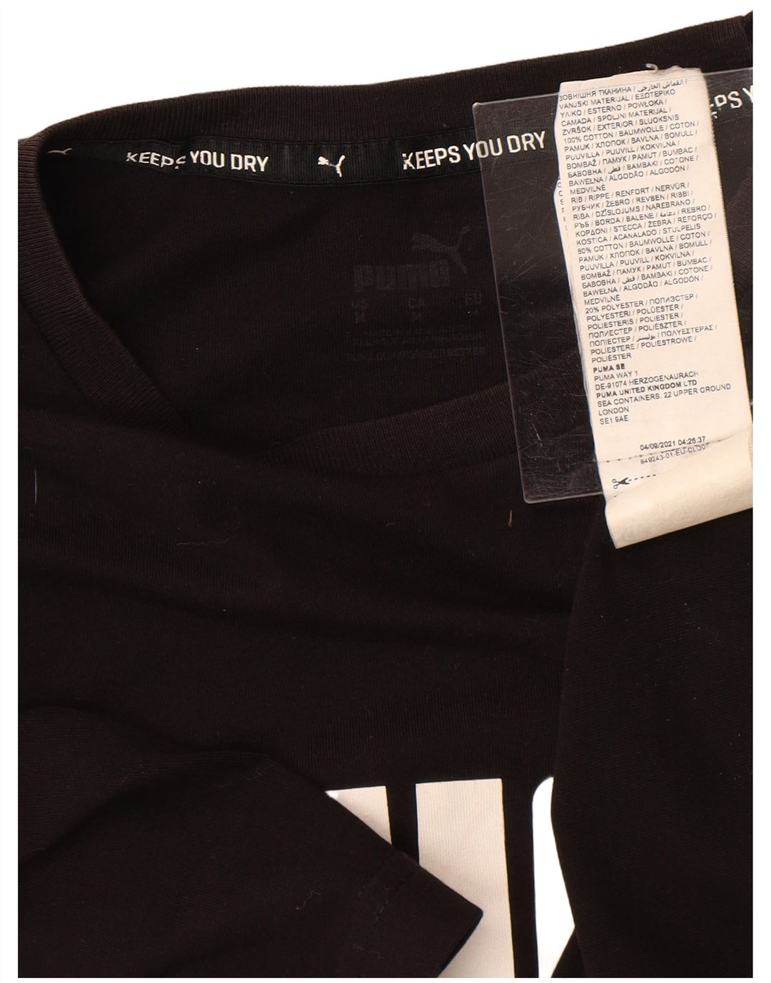 PUMA Herren Grafik T-Shirt Top Medium Schwarz Baumwolle