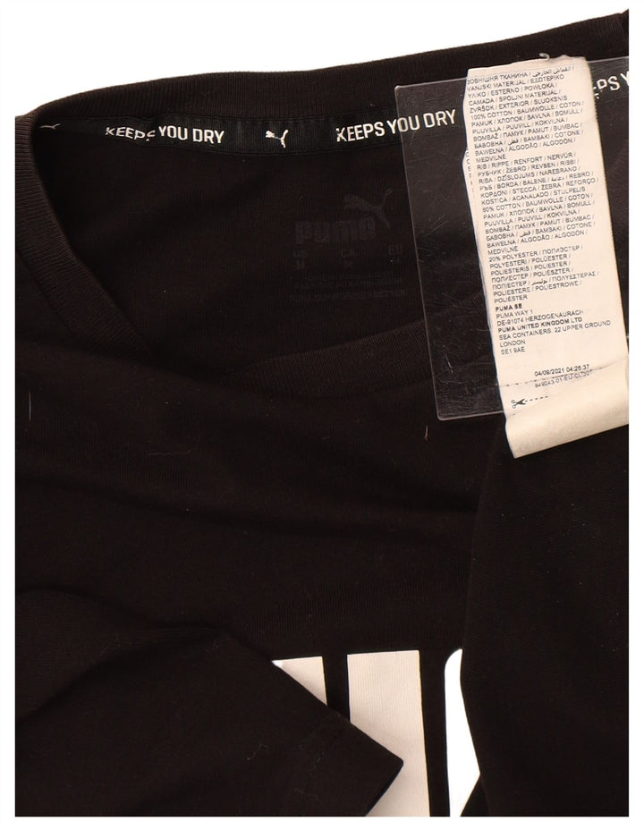 PUMA Herren Grafik T-Shirt Top Medium Schwarz Baumwolle