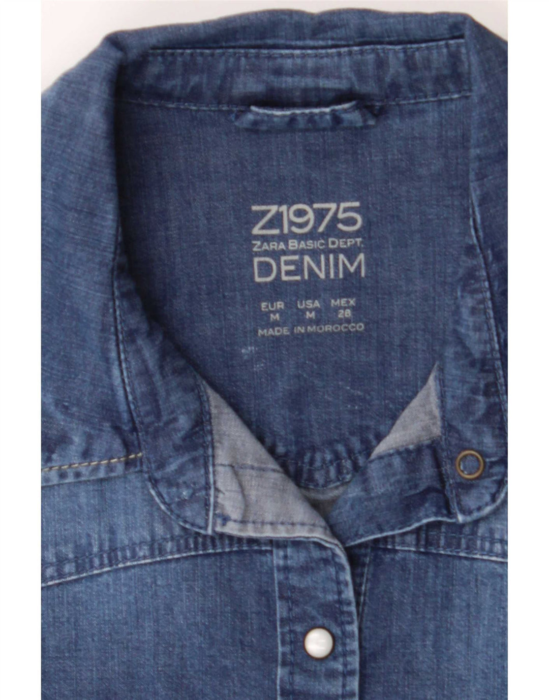 Zara Damen Jeanshemd UK 12 Mittelblau