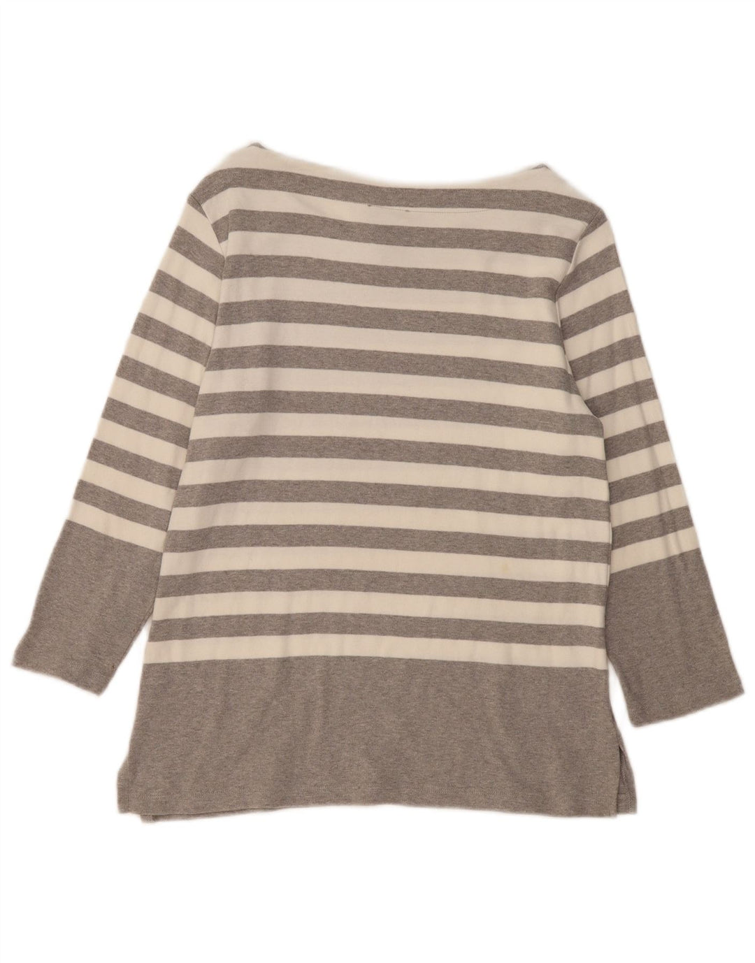 HOBBS Damen-Top, 3/4-Ärmel, UK-Größe 44, Größe L, grau gestreift, Baumwolle