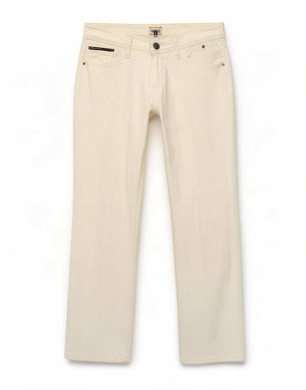 Tommy Hilfiger Damen Straight Jeans W26 L30 Weiße Baumwolle