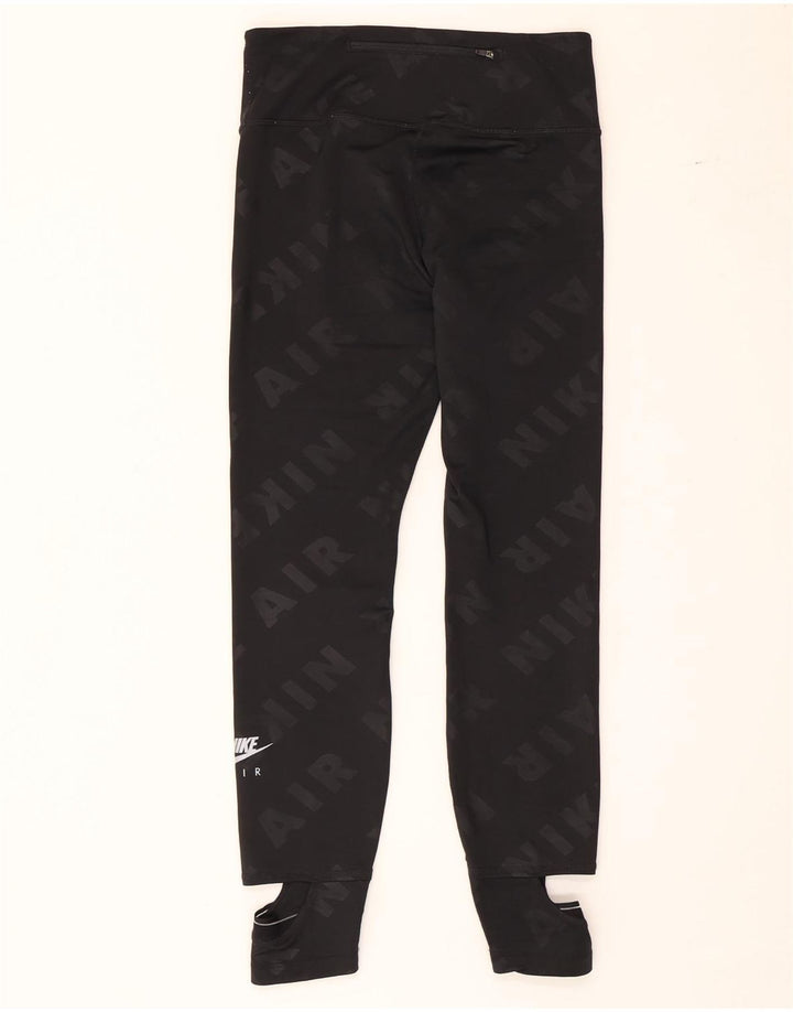 Nike Womens Graphic Crop Leggings UK 12 Mittelschwarzes Polyester