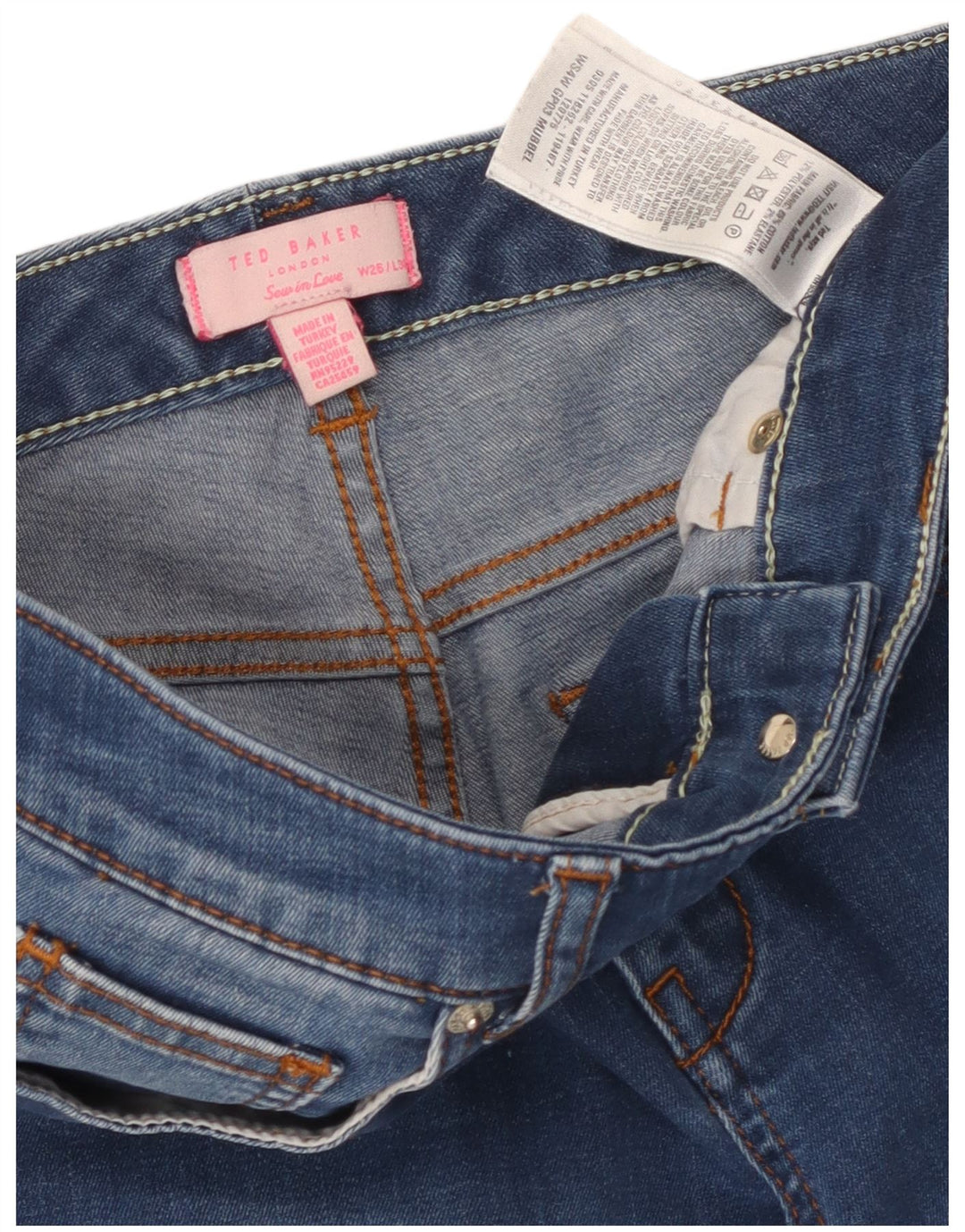 TED BAKER Damen Skinny Jeans W26 L30 Blaue Baumwolle