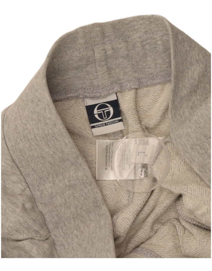 Sergio Tacchini Herren-Sportshorts, große graue Colourblock-Baumwolle