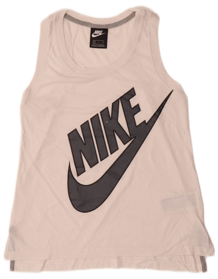 Nike Womens Graphic Vest Top UK 14 Large Weiß Polyester Sport