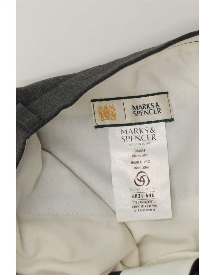 Marks & Spencer Herrenanzughose W34 L29 Graues Polyester
