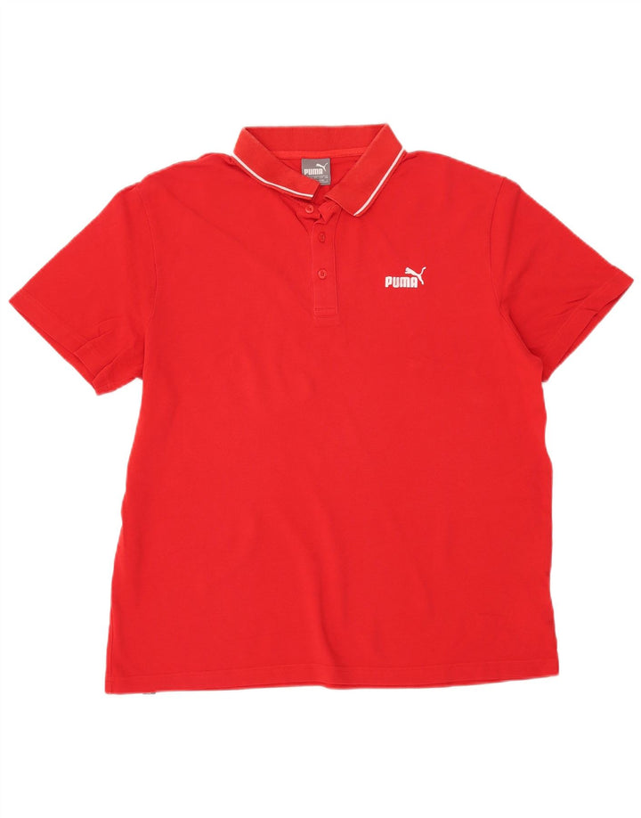 PUMA Herren Poloshirt Große rote Baumwolle