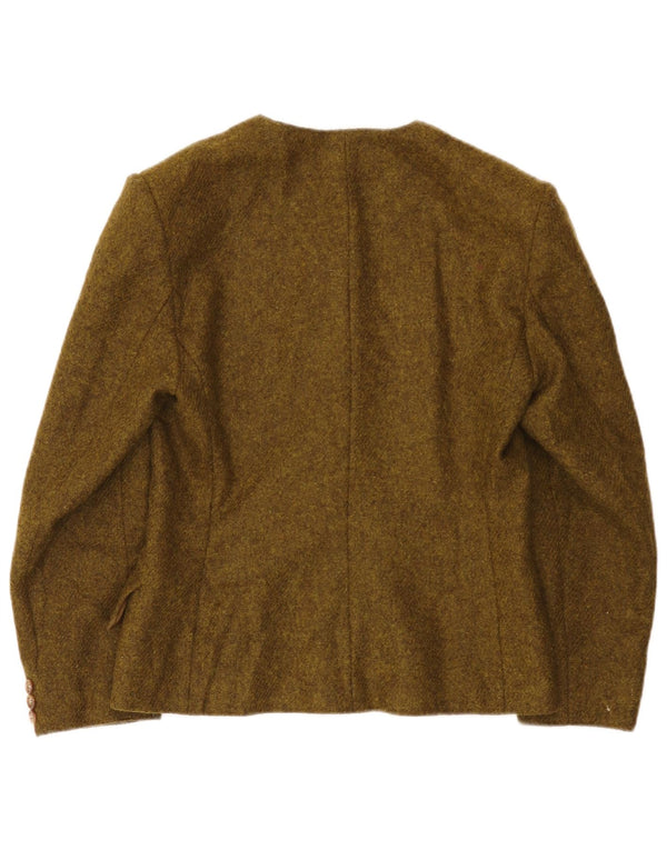Marella Damen-Blazerjacke mit 4 Knöpfen, UK 14, große Khaki-Paisley-Wolle
