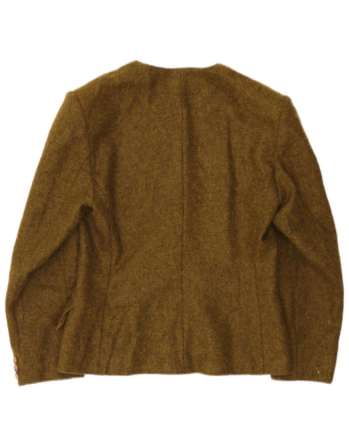 Marella Damen-Blazerjacke mit 4 Knöpfen, UK 14, große Khaki-Paisley-Wolle