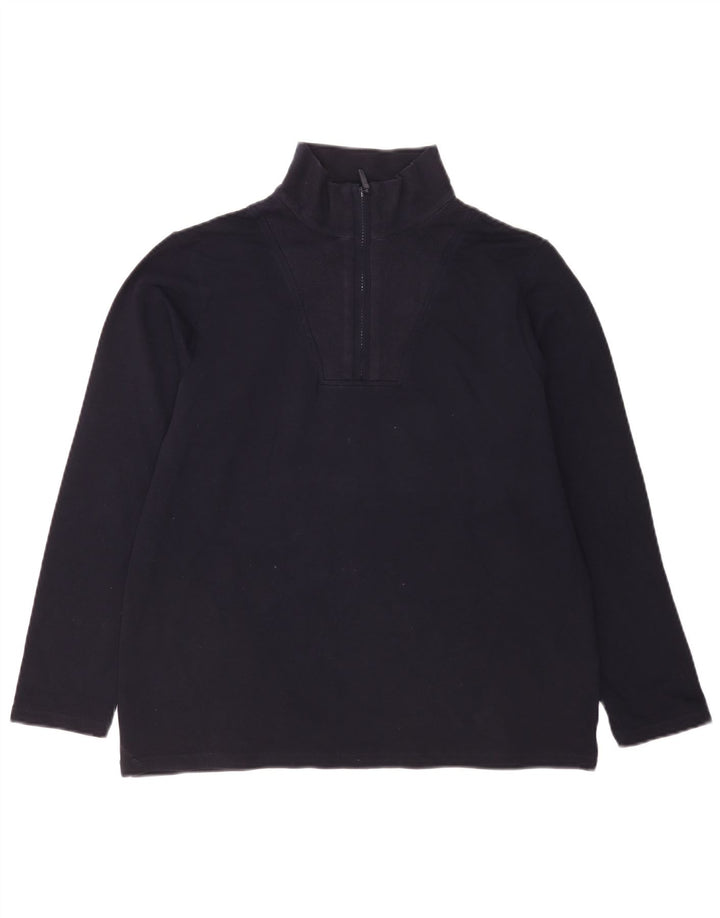 Marks & Spencer Damen-Sweatshirt mit Reißverschluss am Hals, Gr. 14, mittleres Marineblau