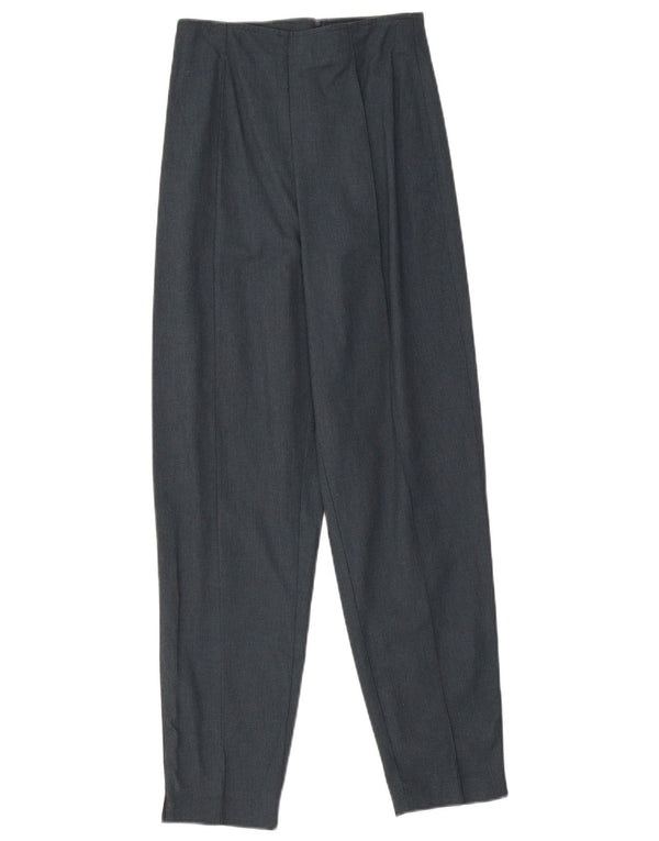 Stefanel Damen-Anzughose mit hoher Taille, schmal zulaufend, Größe 38, XS, W24, L27, Grau