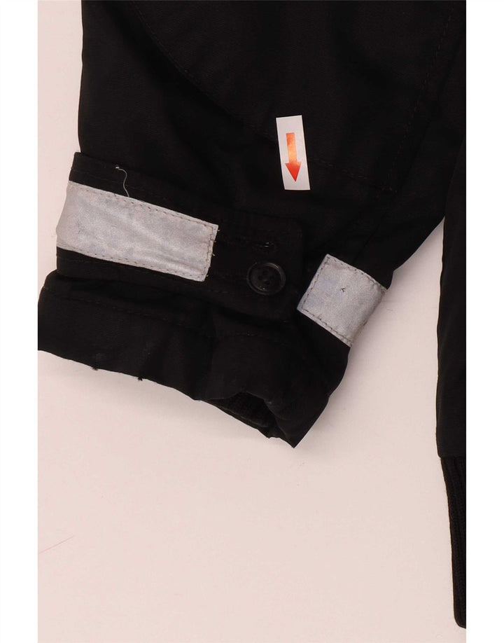 Blauer wattierte Bomberjacke mit Kapuze für Jungen, 9–10 Jahre, schwarzes Polyamid