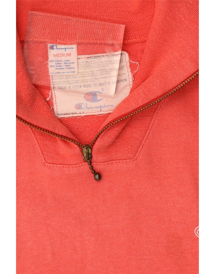 CHAMPION Damen-Sweatshirt mit Reißverschluss am Hals, UK 14, mittelrote Baumwolle