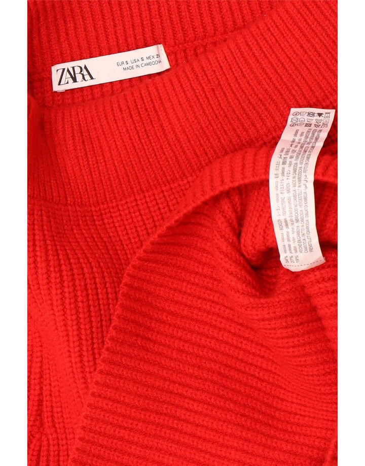 Zara Damen Strick-Minirock Small W26 Rote Viskose