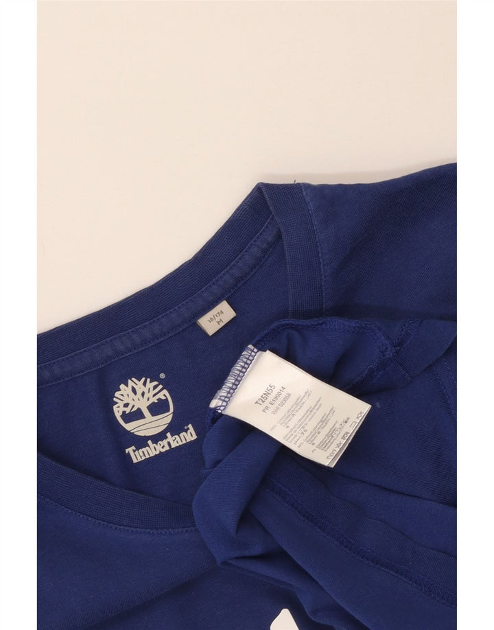Timberland Grafik-T-Shirt-Oberteil für Jungen, 15–16 Jahre, mittelblaue Baumwolle